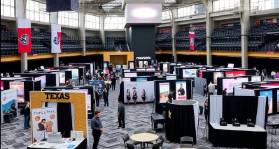 Trade shows in a Texas venue featuring a modern setup. Trade shows in a Texas venue featuring a modern setup.